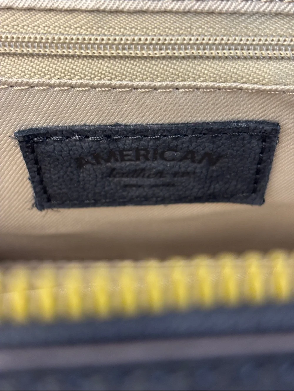 American Leather Co. Nashville Black Leather Double Zip Crossbody.